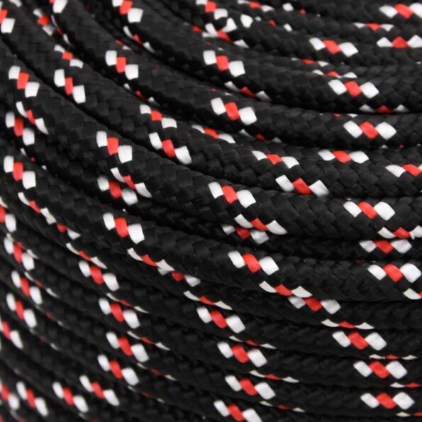 vidaXL Lodné lano čierne 10 mm 100 m polypropylén – Obrázok 4