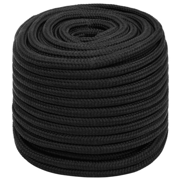 vidaXL Lodné lano čierne 16 mm 250 m polypropylén – Obrázok 2