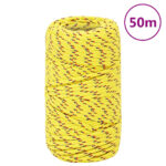 vidaXL Lodné lano žlté 2 mm 50 m polypropylén