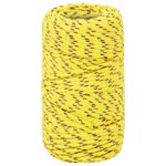 vidaXL Lodné lano žlté 2 mm 50 m polypropylén – Obrázok 2