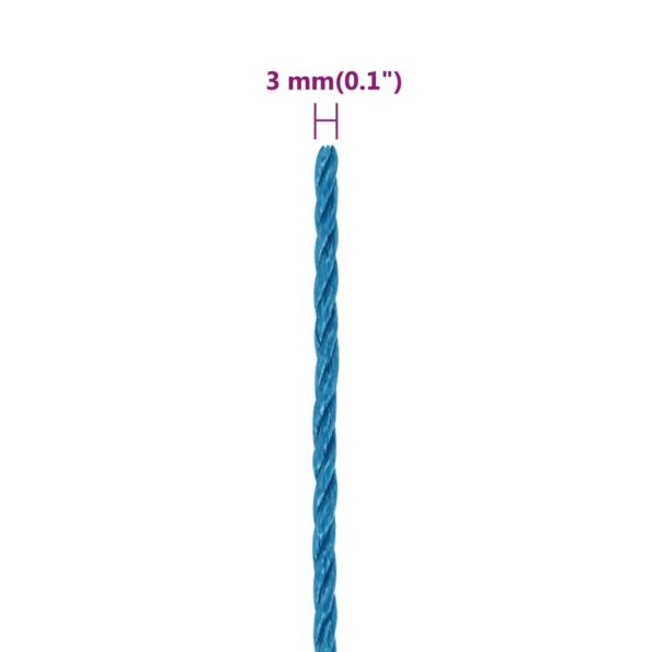 vidaXL Pracovné lano modré 3 mm 250 m polypropylén – Obrázok 6