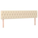 vidaXL Čelá postele 2 ks krémový 100x7x78/88 cm látka – Obrázok 2