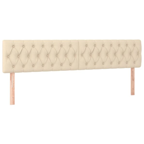 vidaXL Čelá postele 2 ks krémový 100x7x78/88 cm látka – Obrázok 2
