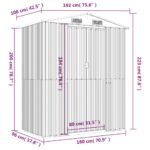 vidaXL Záhradná kôlňa antracitová 192x108x223 cm pozinkovaná oceľ – Obrázok 8