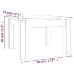 vidaXL Konferenčný stolík sivý 45x45x30 cm borovicový masív – Obrázok 7