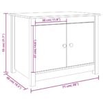 vidaXL Konferenčný stolík biely 71x49x55 cm borovicový masív – Obrázok 11