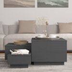 VidaXL Úložné boxy s vekom 3 ks sivé masívna borovica – Obrázok 3