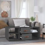 vidaXL Konferenčný stolík sivý 100x50x41 cm masívna borovica – Obrázok 3