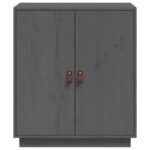 vidaXL Komoda, sivá 65,5x40x75 cm, borovicový masív – Obrázok 3