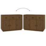 vidaXL Komoda medovo-hnedá 100x40x75 cm masívne borovicové drevo – Obrázok 8