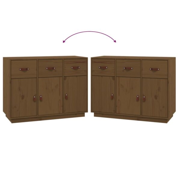vidaXL Komoda medovo-hnedá 100x40x75 cm masívne borovicové drevo – Obrázok 8