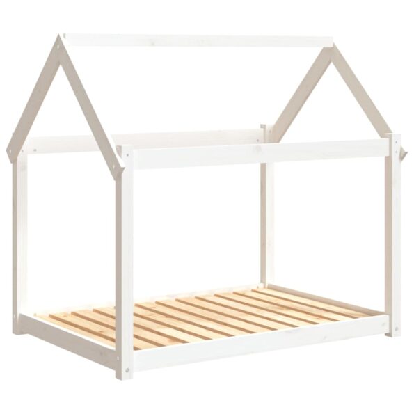 vidaXL Posteľ pre psa biela 111x80x100 cm borovicový masív – Obrázok 2