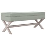 vidaXL Úložná taburetka bledosivá 110x45x49 cm zamat – Obrázok 2