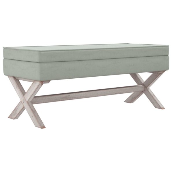 vidaXL Úložná taburetka bledosivá 110x45x49 cm zamat – Obrázok 2