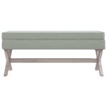 vidaXL Úložná taburetka bledosivá 110x45x49 cm zamat – Obrázok 3