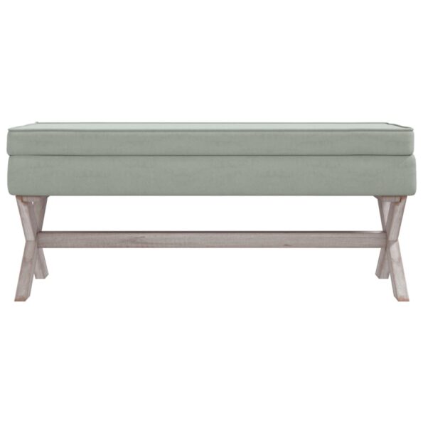 vidaXL Úložná taburetka bledosivá 110x45x49 cm zamat – Obrázok 3