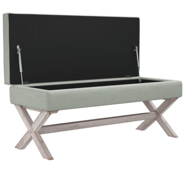 vidaXL Úložná taburetka bledosivá 110x45x49 cm zamat – Obrázok 4