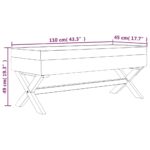 vidaXL Úložná taburetka bledosivá 110x45x49 cm zamat – Obrázok 7