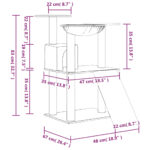 vidaXL Škrabadlo pre mačky so sisalovými stĺpikmi bledosivé 83 cm – Obrázok 7