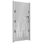 vidaXL Záhradná brána 100x175 cm, oceľ Corten, dizajn s trávou – Obrázok 3