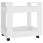 vidaXL Stolový vozík biely 60x45x60 cm Upravené drevo – Obrázok 2
