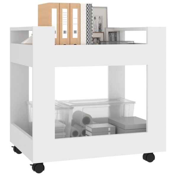 vidaXL Stolový vozík biely 60x45x60 cm Upravené drevo – Obrázok 3