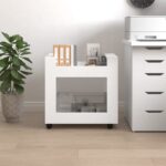 vidaXL Stolový vozík biely 60x45x60 cm Upravené drevo – Obrázok 4
