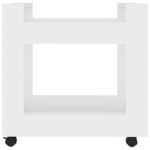 vidaXL Stolový vozík biely 60x45x60 cm Upravené drevo – Obrázok 5