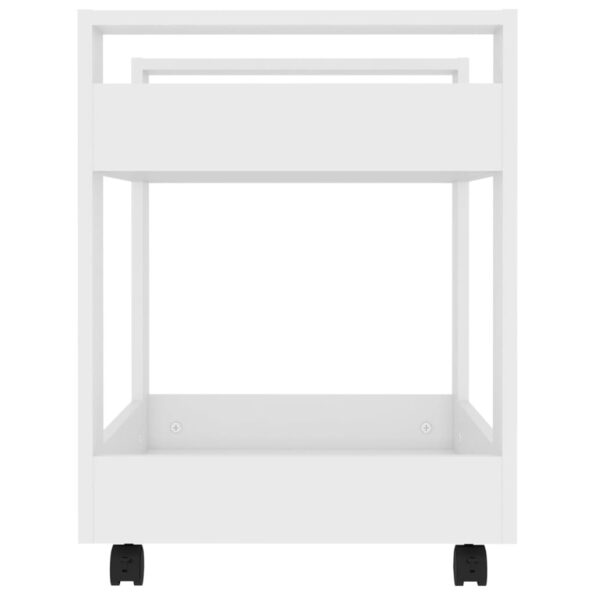 vidaXL Stolový vozík biely 60x45x60 cm Upravené drevo – Obrázok 6