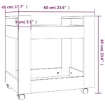 vidaXL Stolový vozík biely 60x45x60 cm Upravené drevo – Obrázok 8