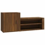 vidaXL Botník hnedý dub 130x35x54 cm spracované drevo – Obrázok 2