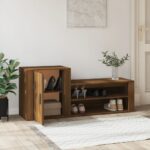 vidaXL Botník hnedý dub 130x35x54 cm spracované drevo – Obrázok 3