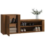 vidaXL Botník hnedý dub 130x35x54 cm spracované drevo – Obrázok 4