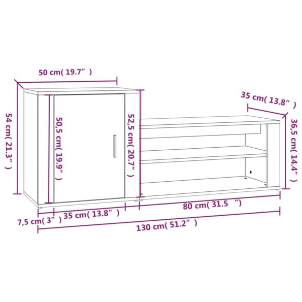 VXL8720287221951_g_en_hd_7.jpg vidaXL Botník hnedý dub 130x35x54 cm spracované drevo – Obrázok 9