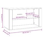vidaXL Botník čierny 80x35x45 cm spracované drevo – Obrázok 9