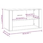 vidaXL Botník sivý dub sonoma 80x35x45 cm spracované drevo – Obrázok 9