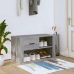 vidaXL Botník sivý dub sonoma 80x35x45 cm spracované drevo