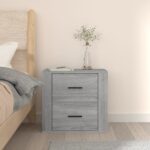 vidaXL Nástenný nočný stolík sivý dub sonoma 50x36x47 cm – Obrázok 3