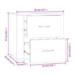 vidaXL Nástenný nočný stolík sivý dub sonoma 50x36x47 cm – Obrázok 11