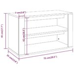 vidaXL Regál na topánky čierny 75x35x45 cm spracované drevo – Obrázok 8
