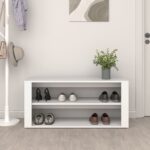 vidaXL Regál na topánky biely 100x35x45 cm spracované drevo – Obrázok 3