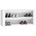 vidaXL Regál na topánky biely 100x35x45 cm spracované drevo – Obrázok 4