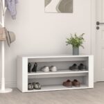 vidaXL Regál na topánky biely 100x35x45 cm spracované drevo