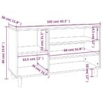 vidaXL Botník sivý dub sonoma 102x36x60 cm spracované drevo – Obrázok 8