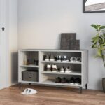 vidaXL Botník betónovo sivý 102x36x60 cm spracované drevo – Obrázok 2