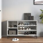 vidaXL Botník betónovo sivý 102x36x60 cm spracované drevo – Obrázok 3