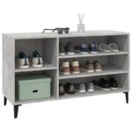 vidaXL Botník betónovo sivý 102x36x60 cm spracované drevo – Obrázok 4