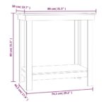 vidaXL Pracovná lavica medová 80x50x80 cm masívna borovica – Obrázok 8