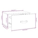 vidaXL Nástenný nočný stolík sivý 40x29,5x22 cm – Obrázok 9