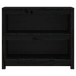 VidaXL Knižnica čierna 80x35x68 cm masívna borovica – Obrázok 5